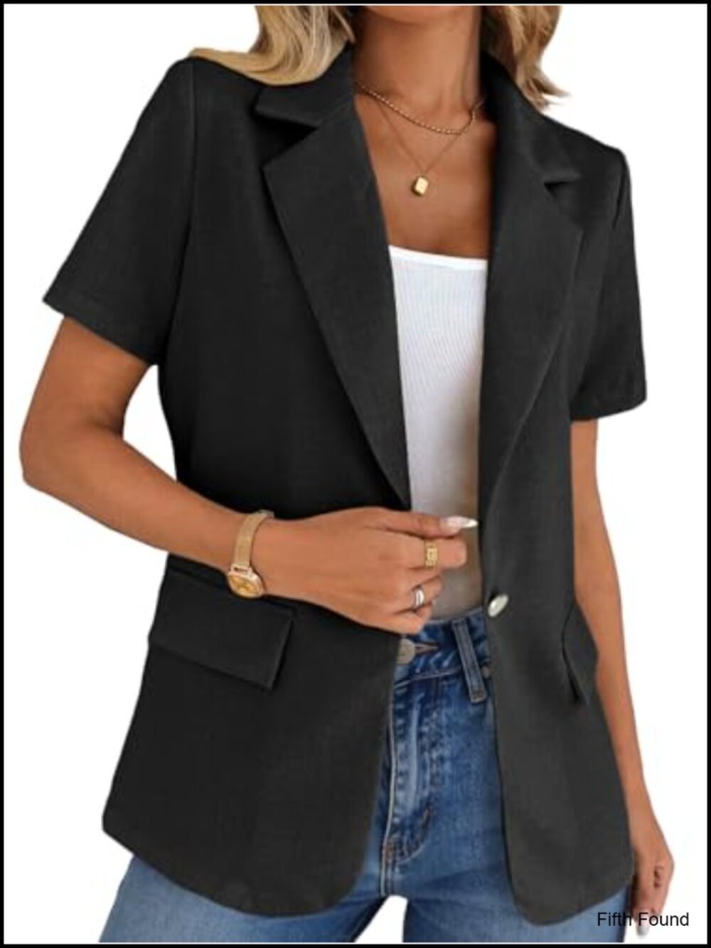 Short Sleeve Blazer Lightweight Stretch Polyester Spandex Business Casual